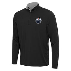 Edmonton Oilers Antigua Content Quarter-Zip Pullover Top