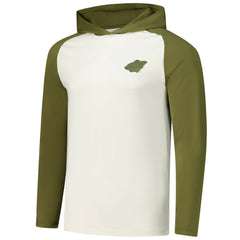 Minnesota Wild Antigua Intrepid Sand Raglan Long Sleeve Hoodie T-Shirt