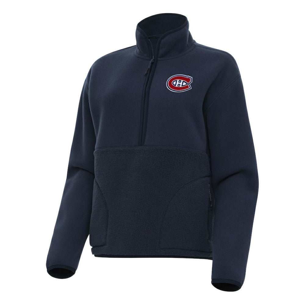 Montreal Canadiens Antigua Women's Figure Half-Zip Pullover Sweatshirt