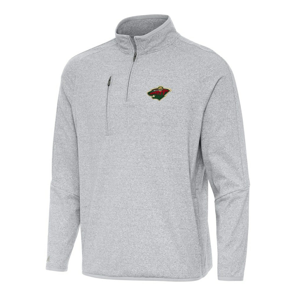 Minnesota Wild Antigua Certain Quarter-Zip Tri-Blend Sweatshirt