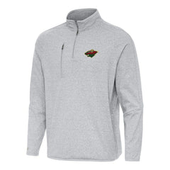 Minnesota Wild Antigua Certain Quarter-Zip Tri-Blend Sweatshirt