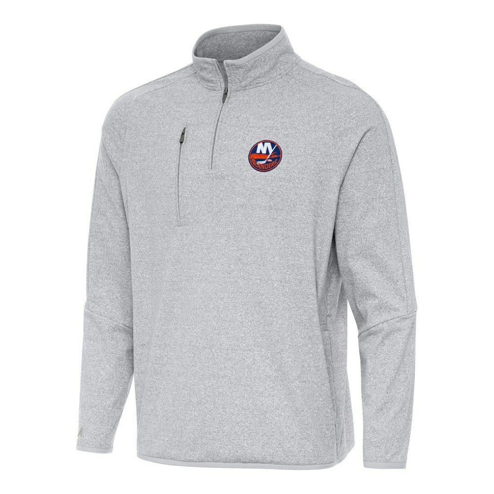 New York Islanders Antigua Certain Quarter-Zip Tri-Blend Sweatshirt