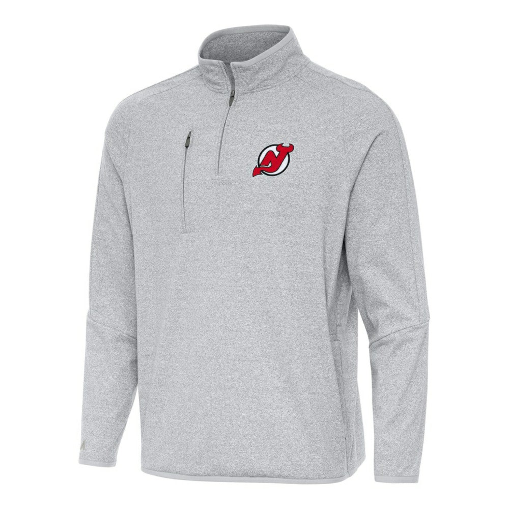 New Jersey Devils Antigua Certain Quarter-Zip Tri-Blend Sweatshirt