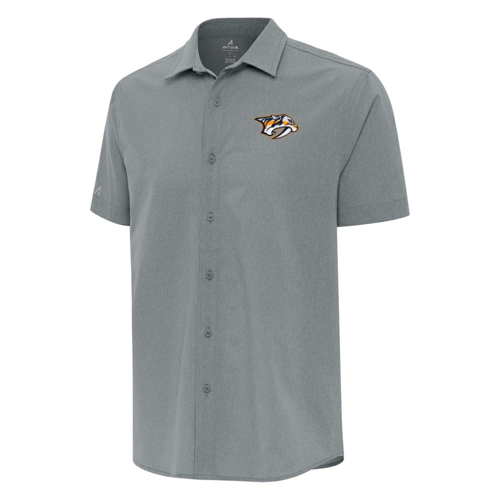 Nashville Predators Antigua Activate Woven Short Sleeve Button-Up Shirt