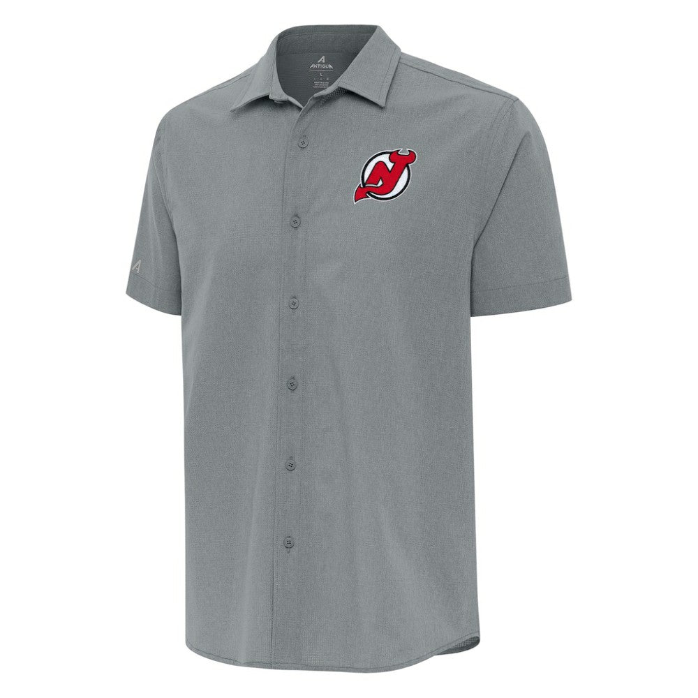 New Jersey Devils Antigua Activate Woven Short Sleeve Button-Up Shirt