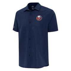 New York Islanders Antigua Activate Woven Short Sleeve Button-Up Shirt