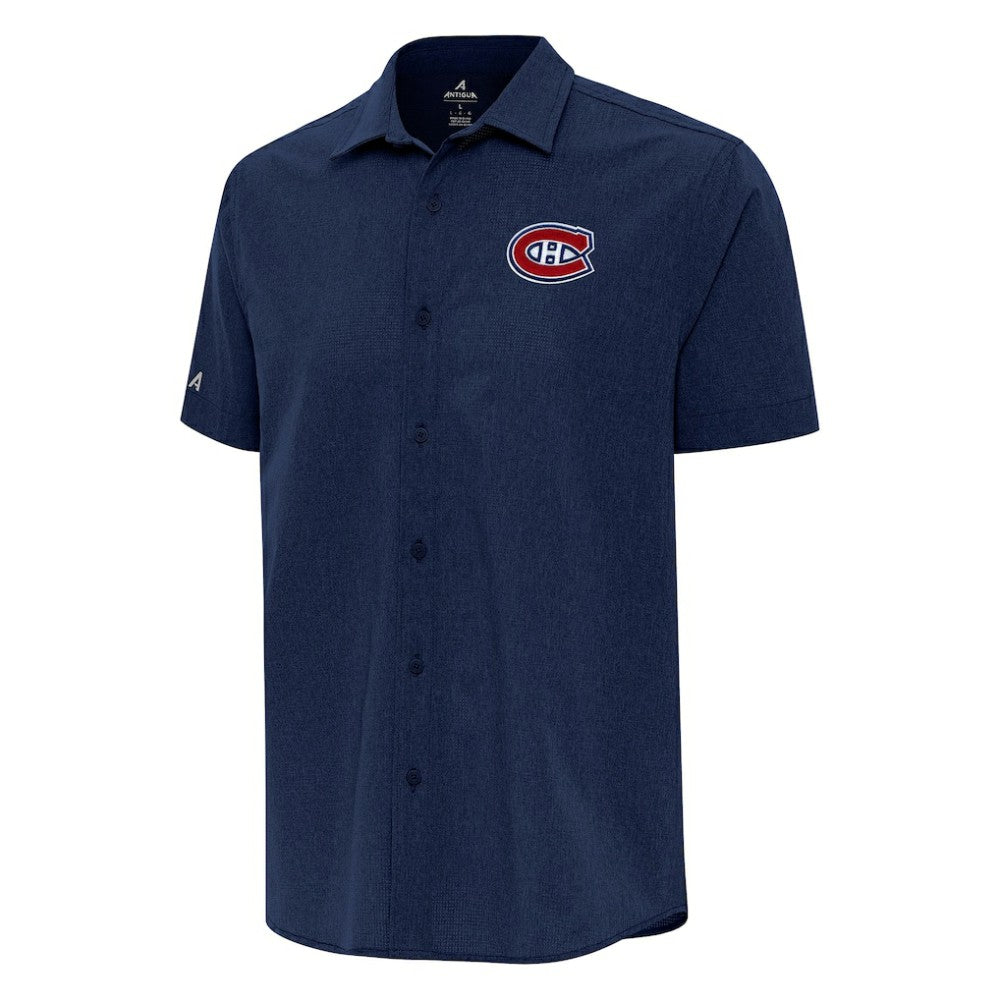 Montreal Canadiens Antigua Activate Woven Short Sleeve Button-Up Shirt