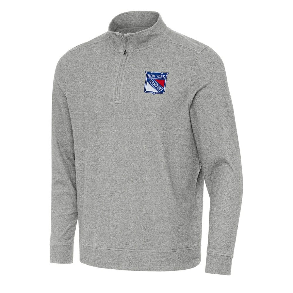 New York Rangers Antigua Subtle Quarter-Zip Sweatshirt
