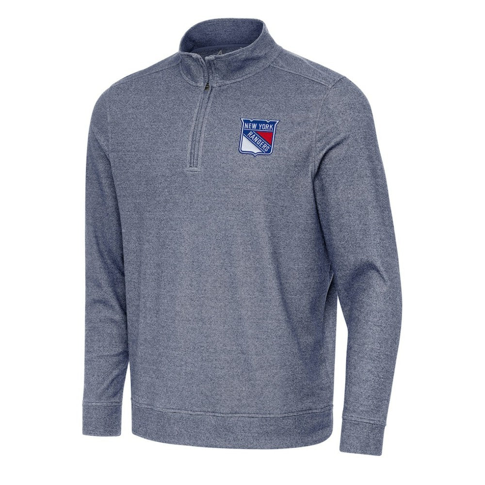 New York Rangers Antigua Subtle Quarter-Zip Sweatshirt