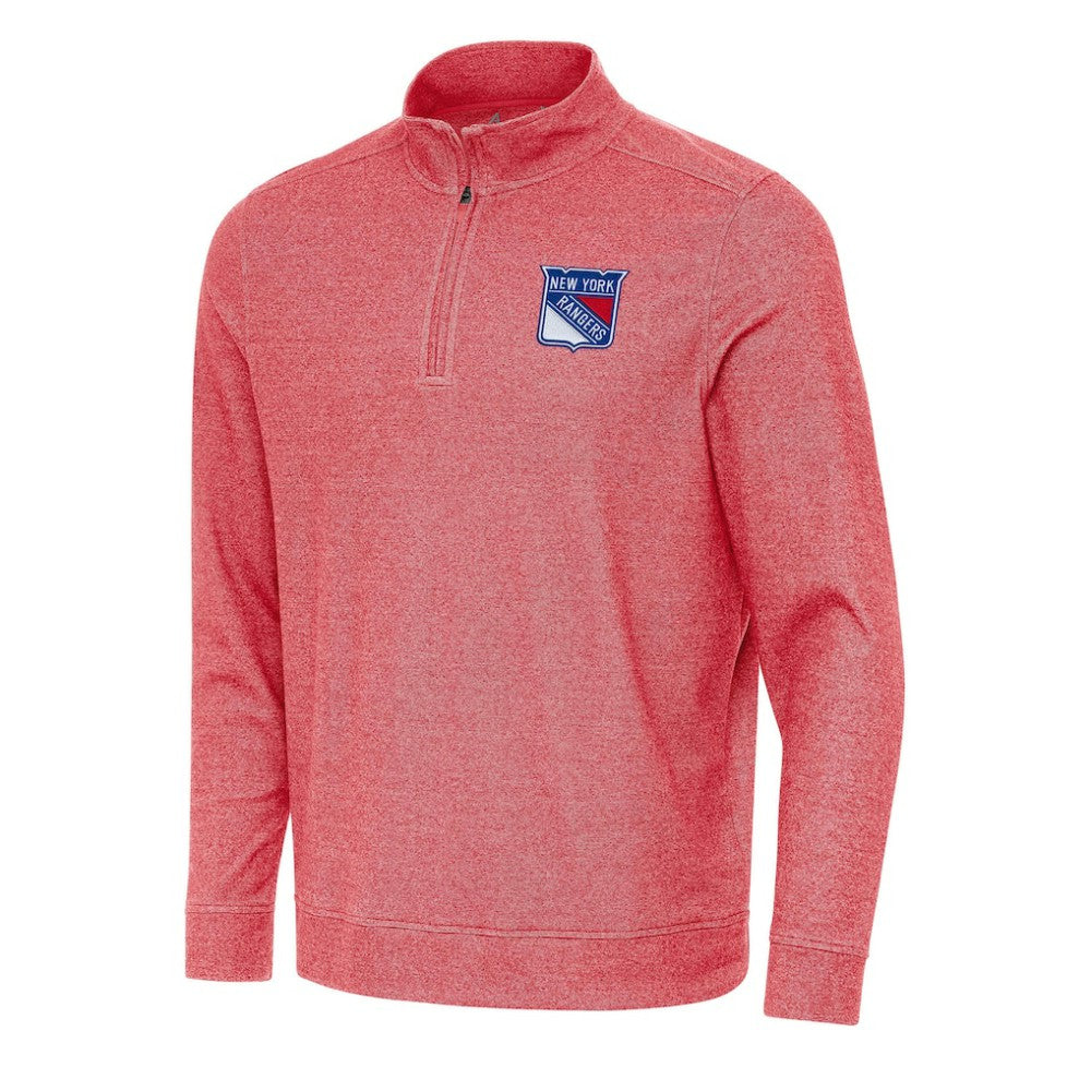 New York Rangers Antigua Subtle Quarter-Zip Sweatshirt