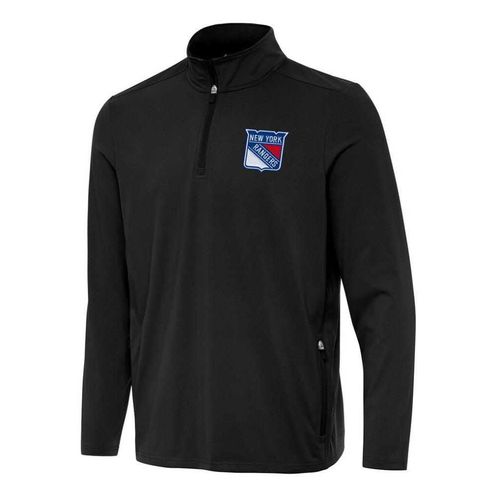 New York Rangers Antigua Perilous Quarter-Zip Sweatshirt