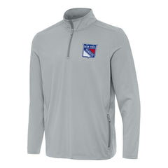 New York Rangers Antigua Perilous Quarter-Zip Sweatshirt
