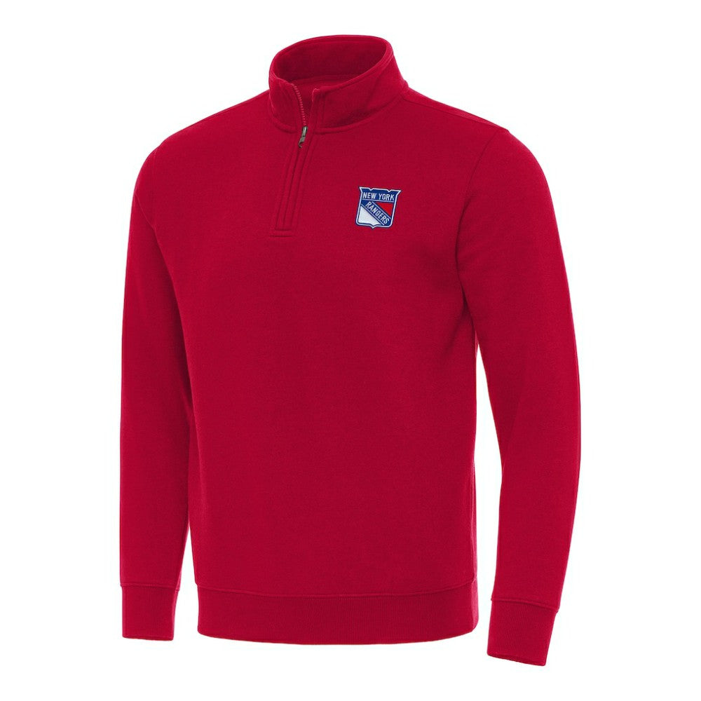 New York Rangers Antigua Victory Quarter-Zip Mock Sweatshirt