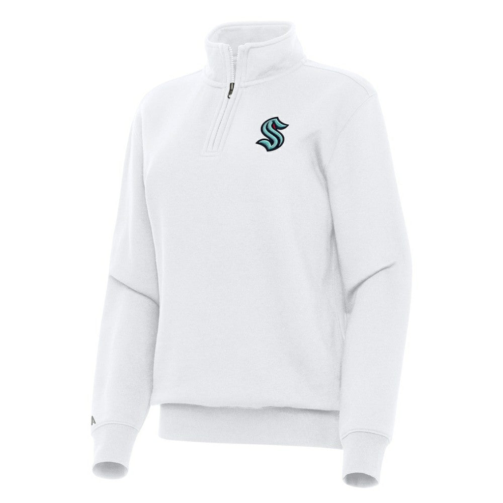 Seattle Kraken Antigua Women's Victory Quarter-Zip Sweatshirt