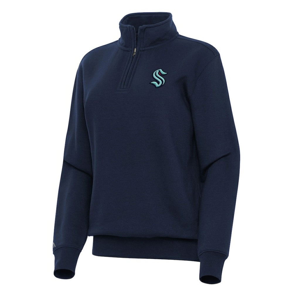 Seattle Kraken Antigua Women's Victory Quarter-Zip Sweatshirt