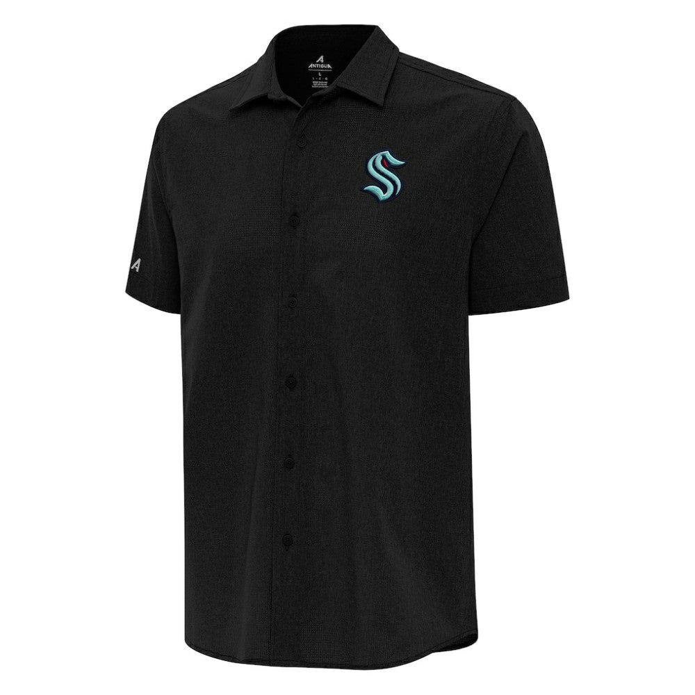 Seattle Kraken Antigua Activate Woven Short Sleeve Button-Up Shirt