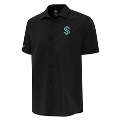 Seattle Kraken Antigua Activate Woven Short Sleeve Button-Up Shirt