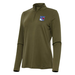 New York Rangers Antigua Women's Reprocess Quarter-Zip Top