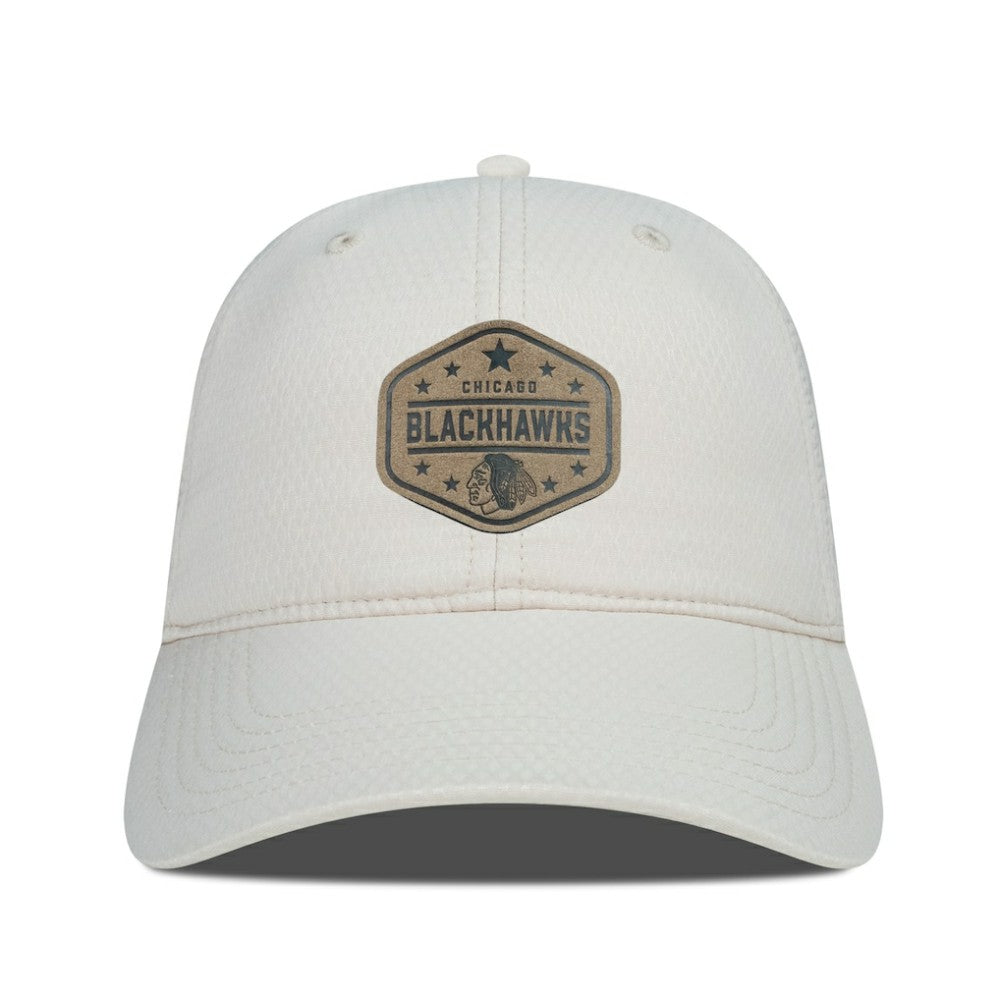Chicago Blackhawks Men's Levelwear Faux Leather Patch Unstructured Adjustable Hat