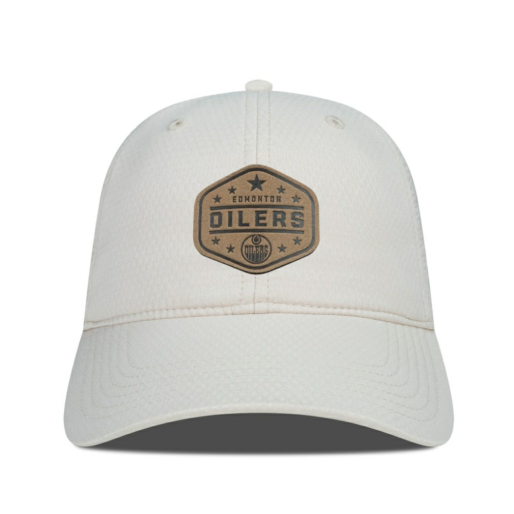 Edmonton Oilers Men's Levelwear Faux Leather Patch Unstructured Adjustable Hat
