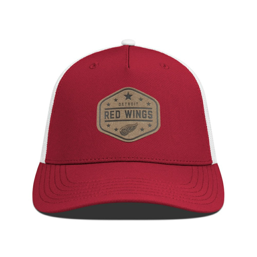 Detroit Red Wings Men's Levelwear Faux Leather Patch Structured Adjustable Hat