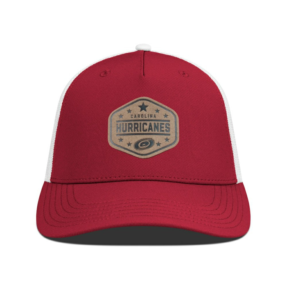 Carolina Hurricanes Men's Levelwear Faux Leather Patch Structured Adjustable Hat