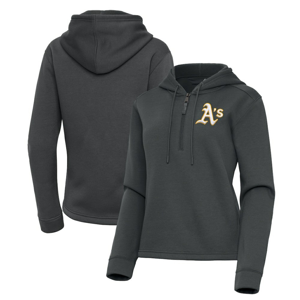 Athletics Antigua Women's Contemporary Quarter-Zip Hoodie - Pewter