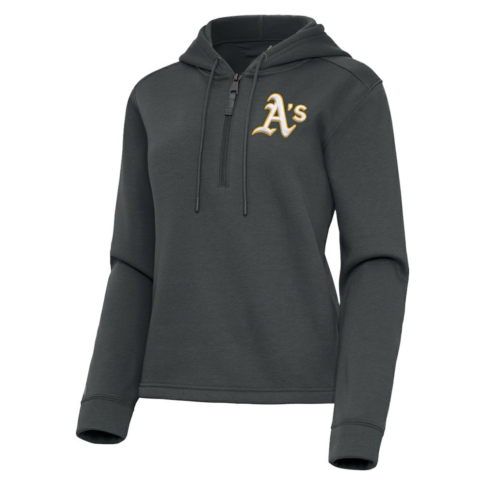 Athletics Antigua Women's Contemporary Quarter-Zip Hoodie - Pewter