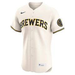 Milwaukee Brewers Home Elite Jersey - Cream | Nike