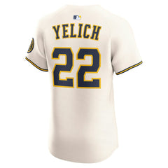 Christian Yelich Milwaukee Brewers Home Elite Player Jersey - Cream | Nike