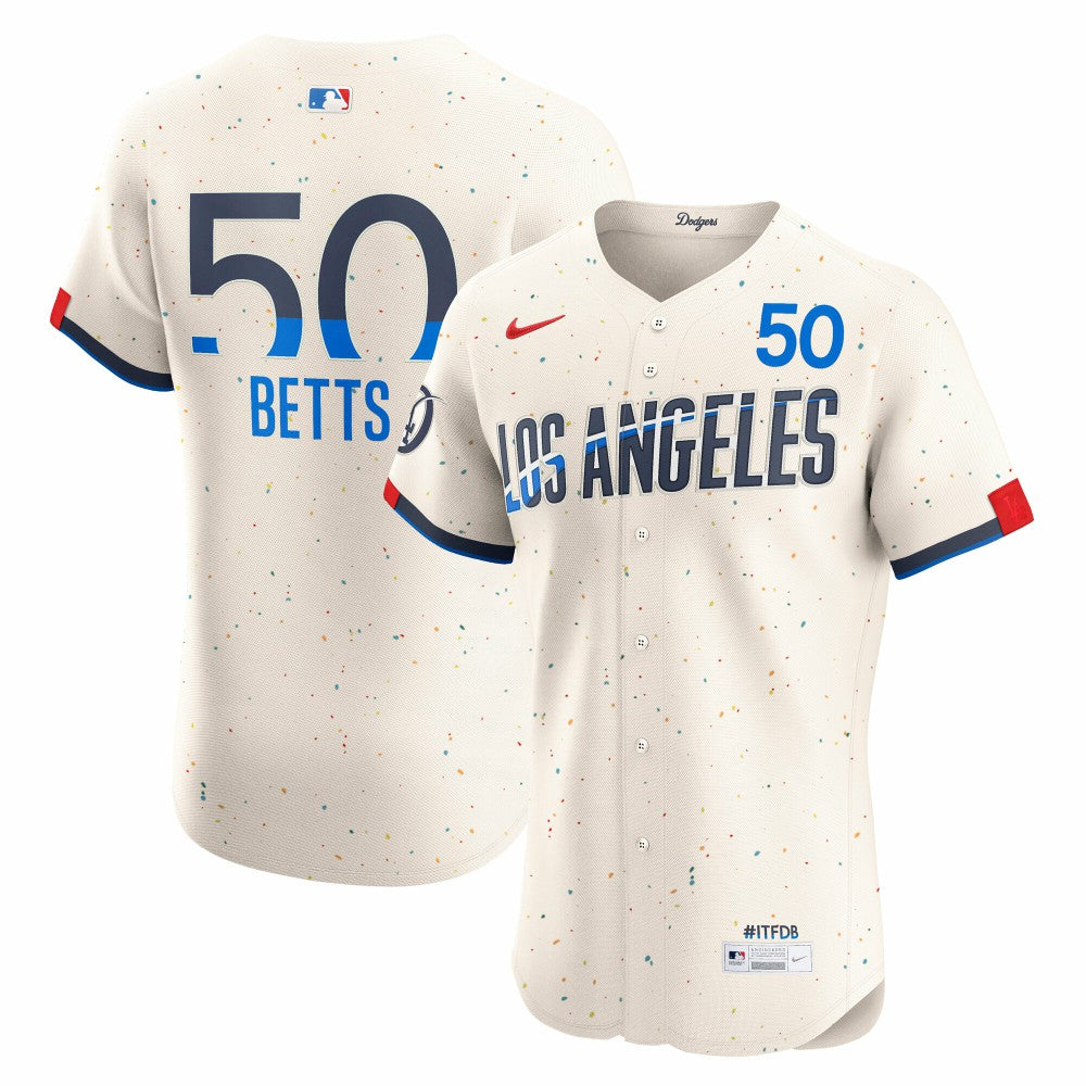 Mookie Betts Los Angeles Dodgers City Connect Elite Jersey - Cream | Nike