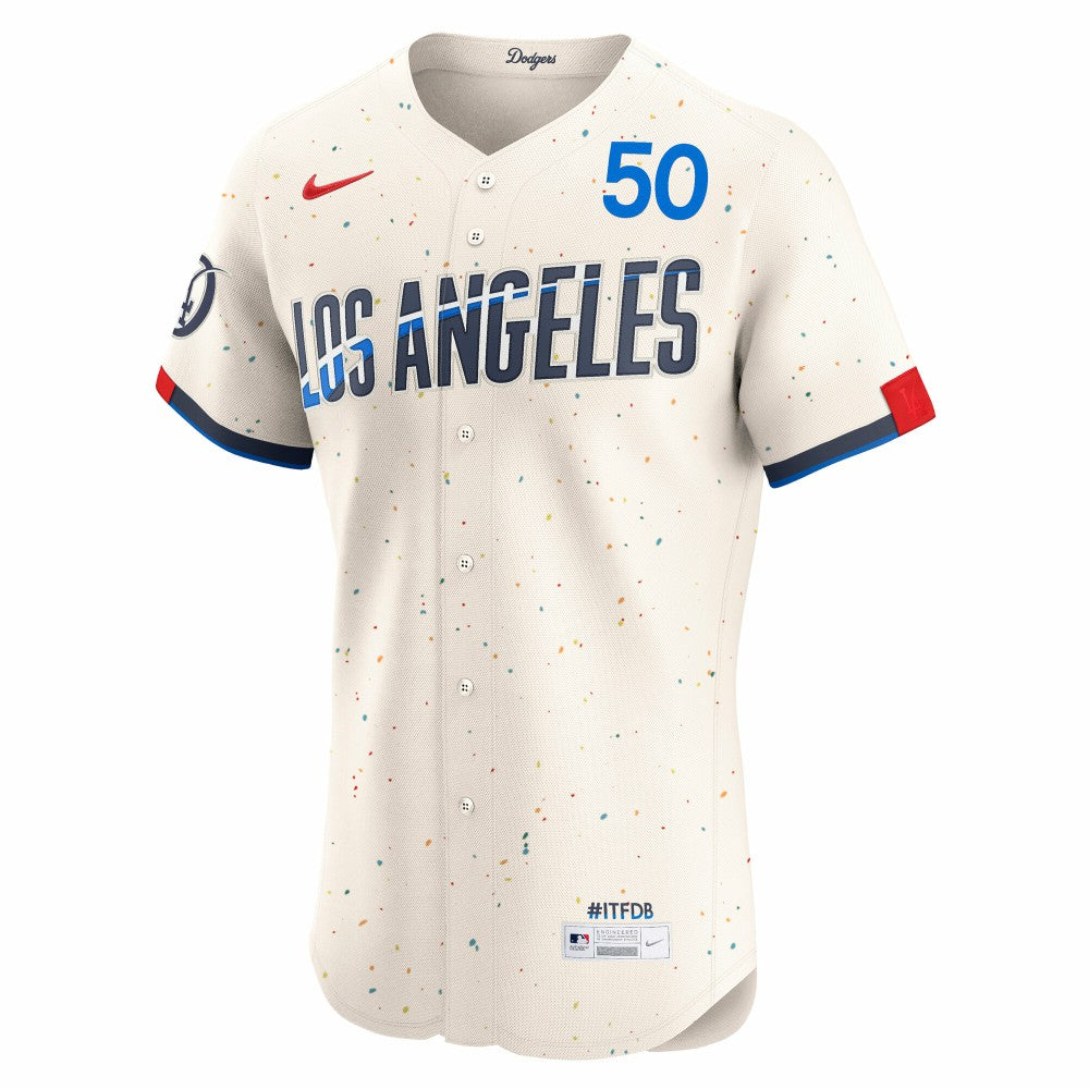 Mookie Betts Los Angeles Dodgers City Connect Elite Jersey - Cream | Nike