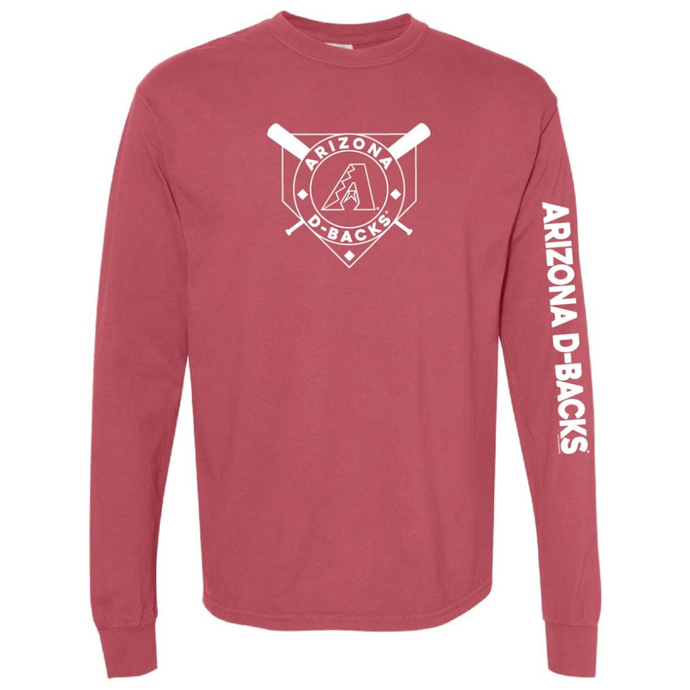 Arizona Diamondbacks Soft as a Grape Women's Pigment Dye Long Sleeve T-Shirt - Red