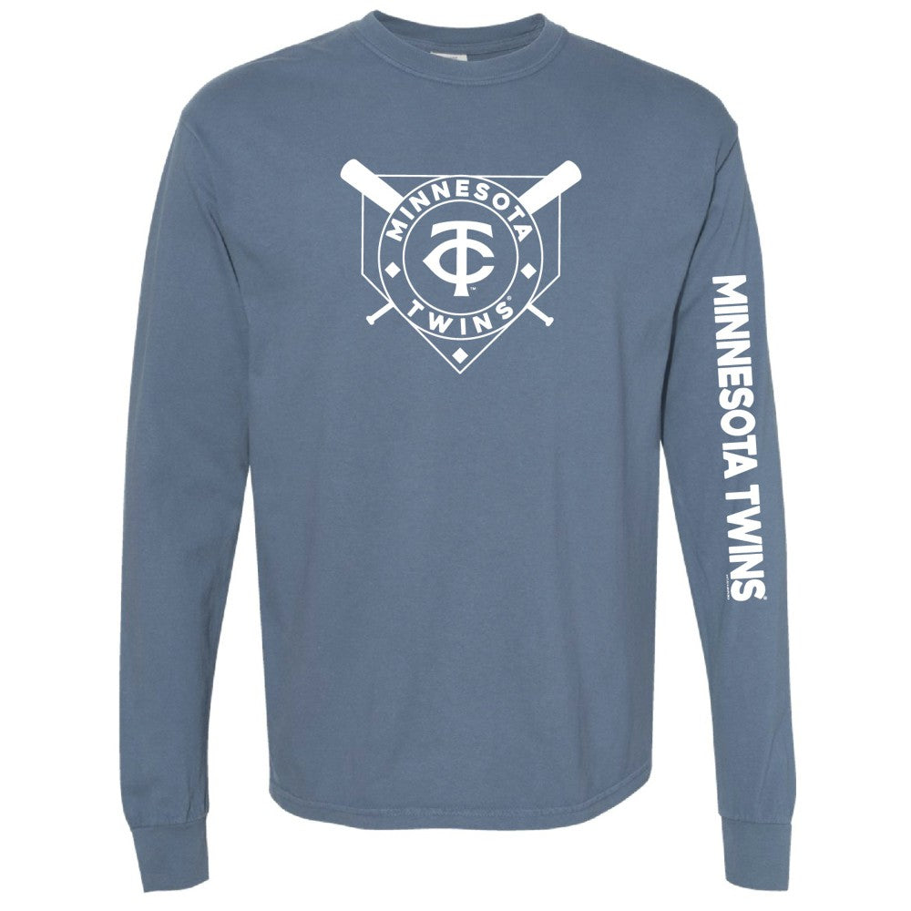 Minnesota Twins Soft as a Grape Women's Pigment Dye Long Sleeve T-Shirt - Navy