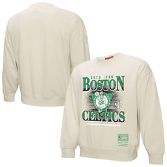 Boston Celtics Women's Oversprayed Pullover Sweatshirt - Cream | Mitchell & Ness shop