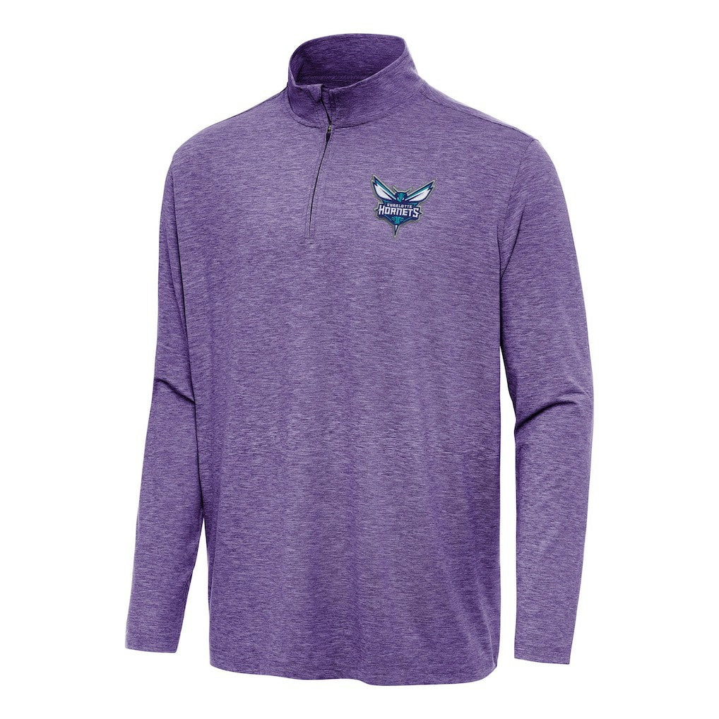Charlotte Hornets Antigua Hunk Quarter-Zip Top - Heather Purple on sale