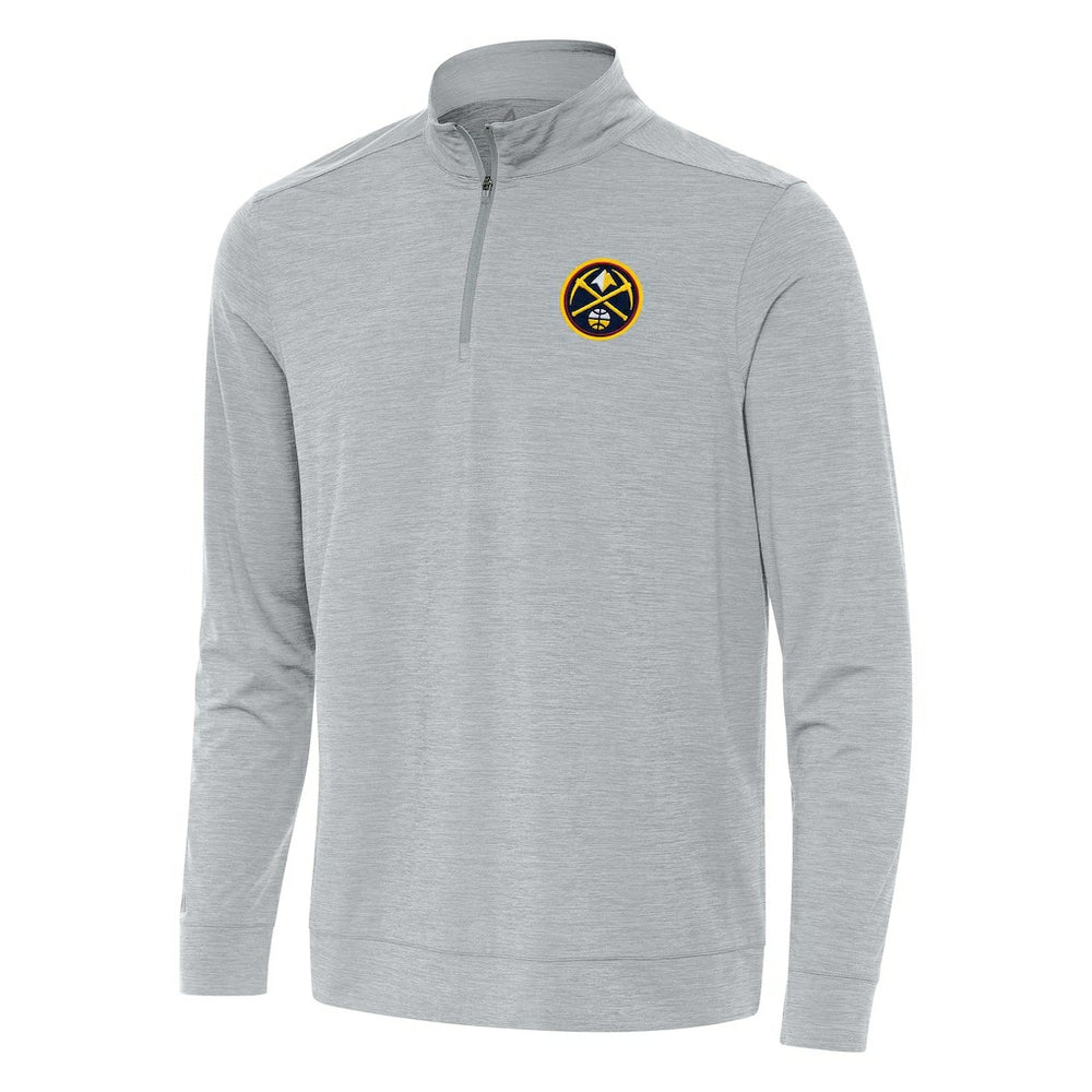 Denver Nuggets Antigua Bright Quarter-Zip Top sale - Heather Gray shop