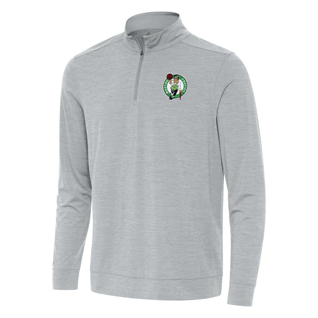 Boston Celtics Antigua Bright Quarter-Zip Top - Heather Gray on sale