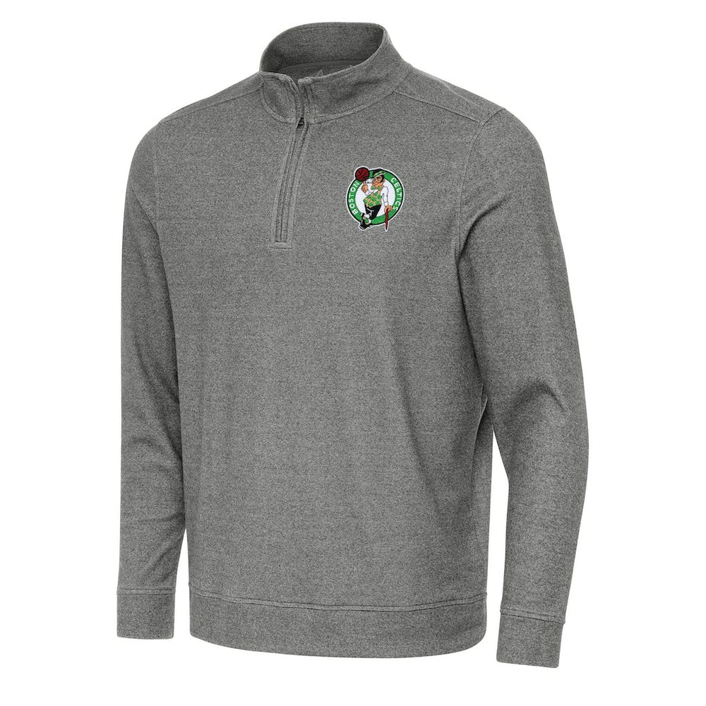 Boston Celtics Antigua Subtle Quarter-Zip Sweatshirt - Heather Black outlet