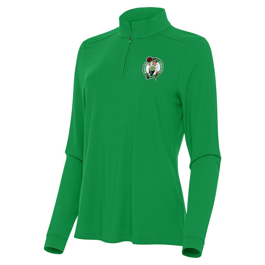 Boston Celtics Antigua Women's Intent Quarter-Zip Top - Kelly Green discount