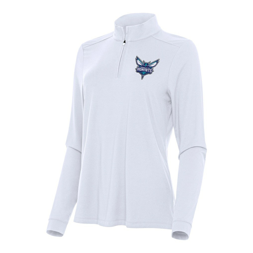 Charlotte Hornets Antigua Women's Intent Quarter-Zip Top - White on sale