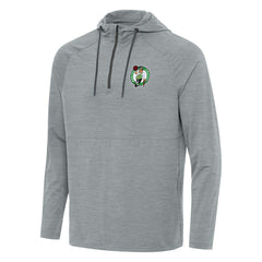 Boston Celtics Antigua Spikes Raglan Quarter-Zip Hoodie - Heather Gray on sale