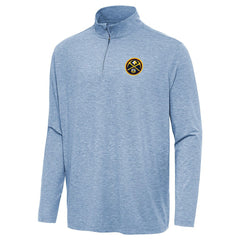 Denver Nuggets Antigua Hunk Quarter-Zip Top sale - Heather Blue discount