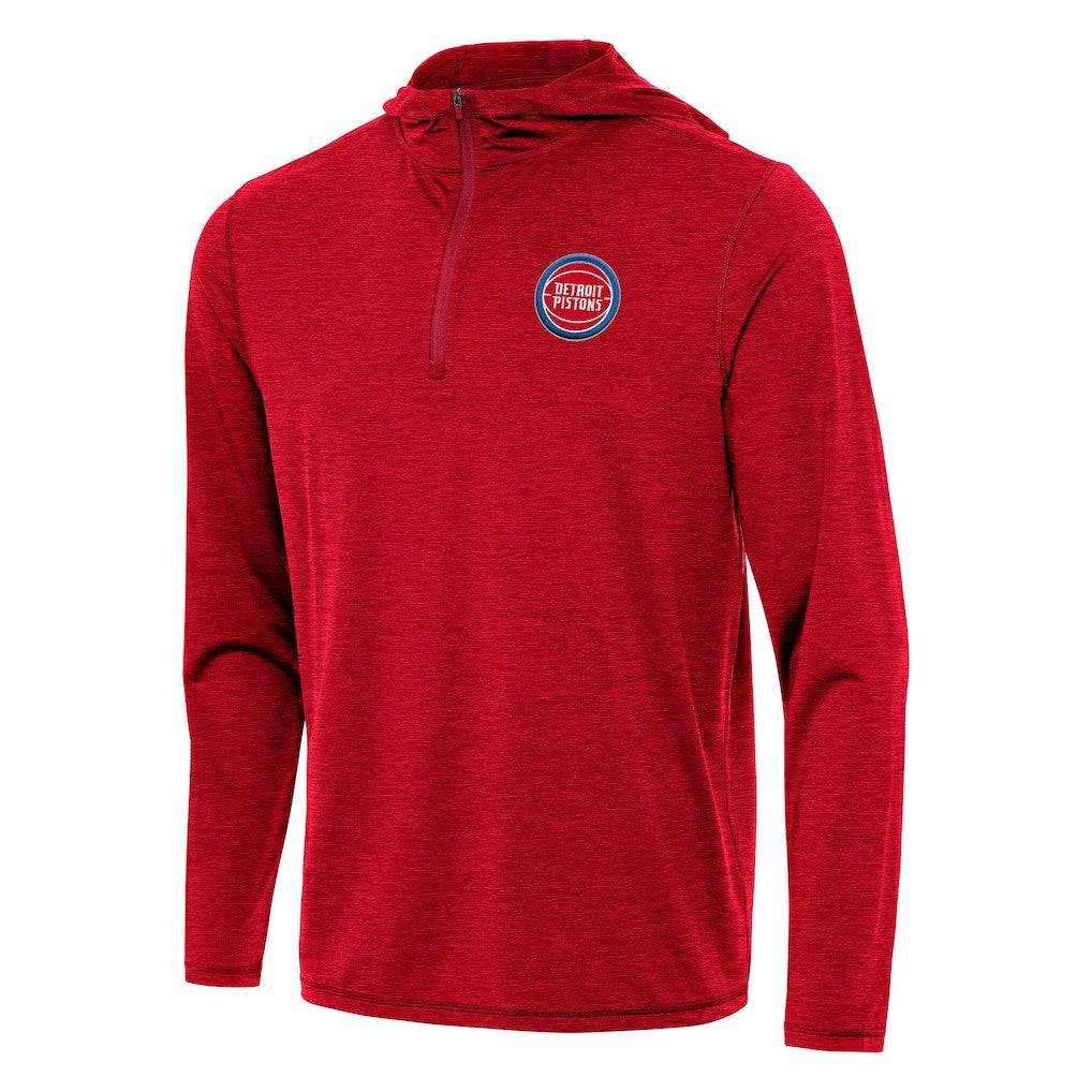 Detroit Pistons Antigua Tidy Quarter-Zip Hoodie sale - Heather Red discount