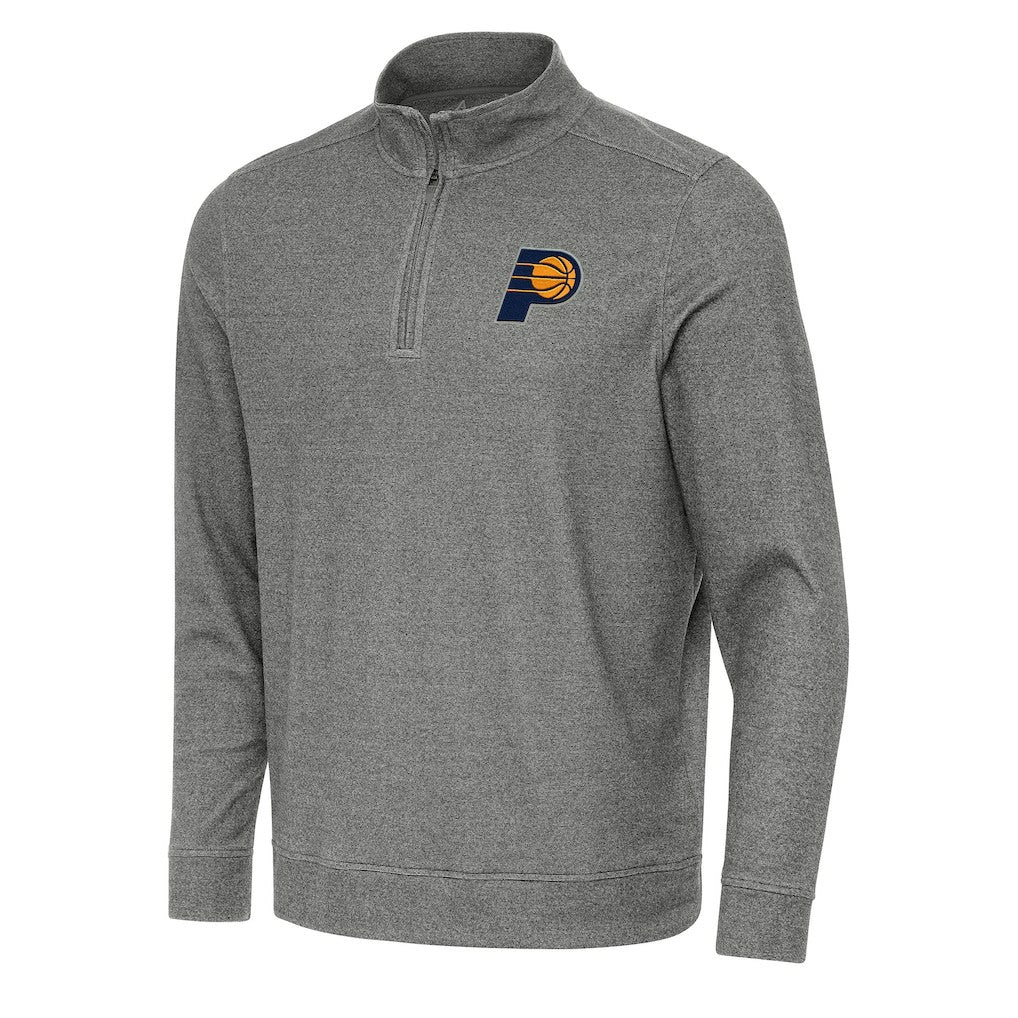Indiana Pacers Antigua Subtle Quarter-Zip Sweatshirt - Heather Black on sale