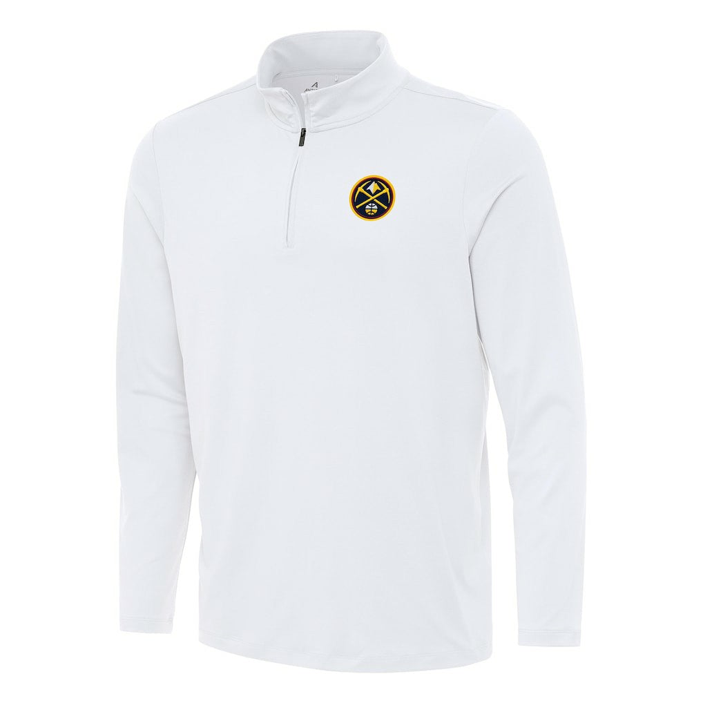 Denver Nuggets Antigua Reprocess Quarter-Zip Top sale - White shop