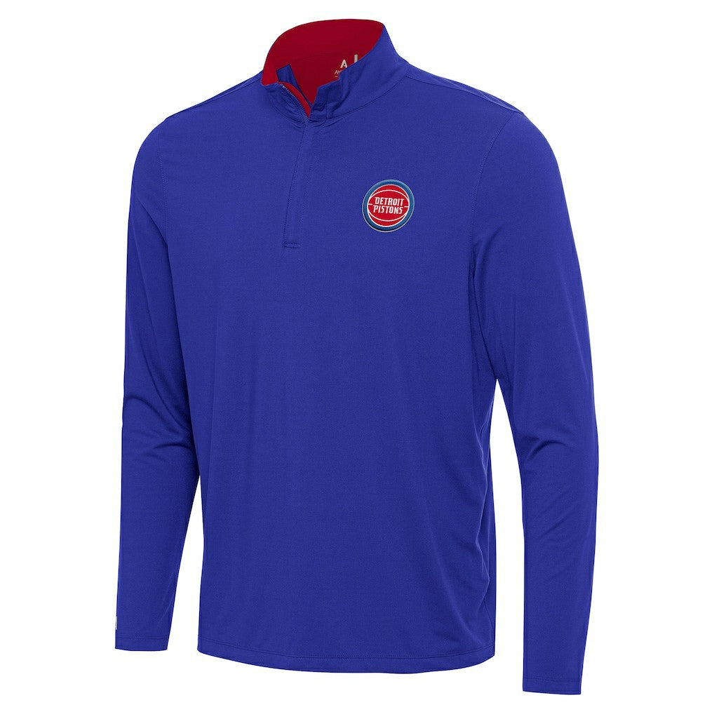 Detroit Pistons Antigua Content Quarter-Zip Top sale - Blue cheap