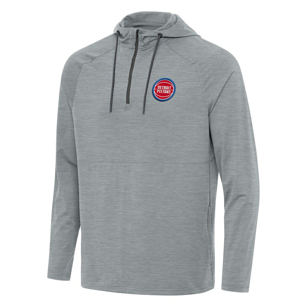 Detroit Pistons Antigua Spikes Raglan Quarter-Zip Hoodie sale - Heather Gray outlet