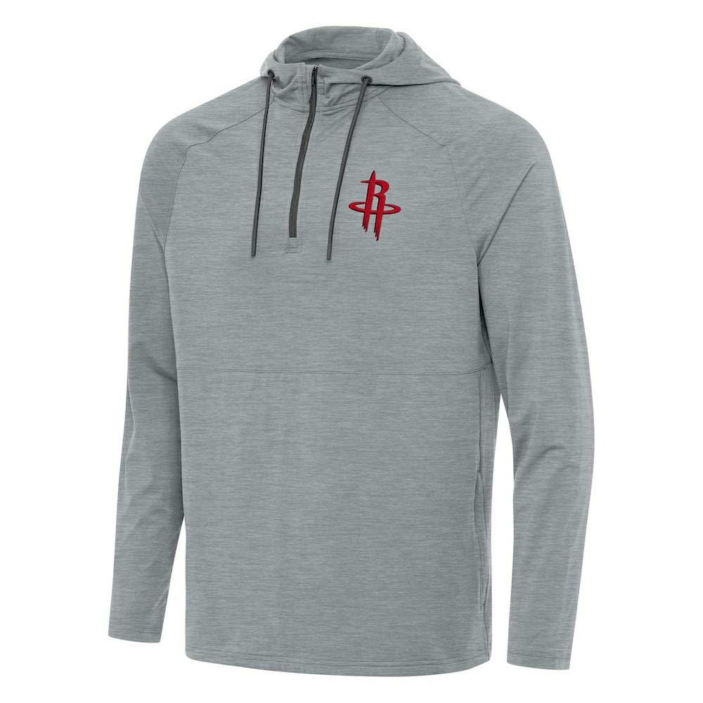 Houston Rockets Antigua Spikes Raglan Quarter-Zip Hoodie sale - Heather Gray on sale