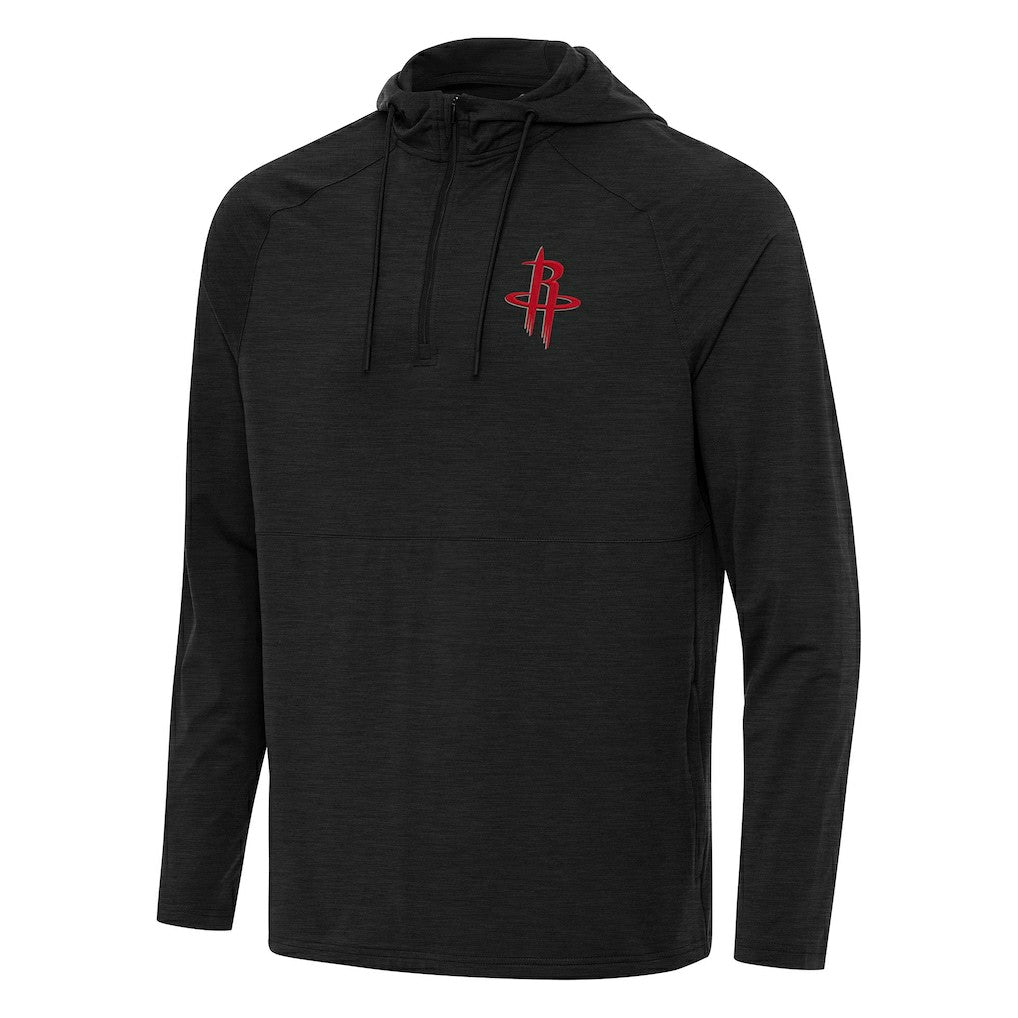 Houston Rockets Antigua Spikes Raglan Quarter-Zip Hoodie sale - Heather Black on sale